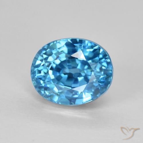 3.88ct طبيعي أزرق سماوى زركون, بيضوي, قليلا جدا