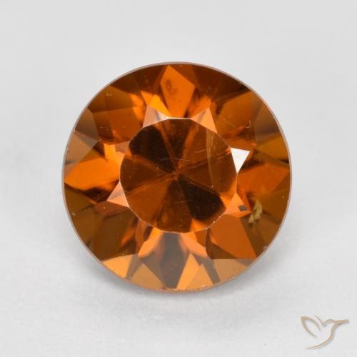 1.65ct طبيعي برتقالى محمر زركون, دائري, VVS-VS