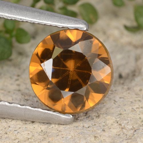 1.54ct طبيعي برتقالى متوسط زركون, دائري, VVS-VS