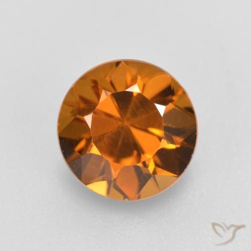 1.56ct طبيعي برتقالى داكن-متوسط زركون, دائري, VVS-VS