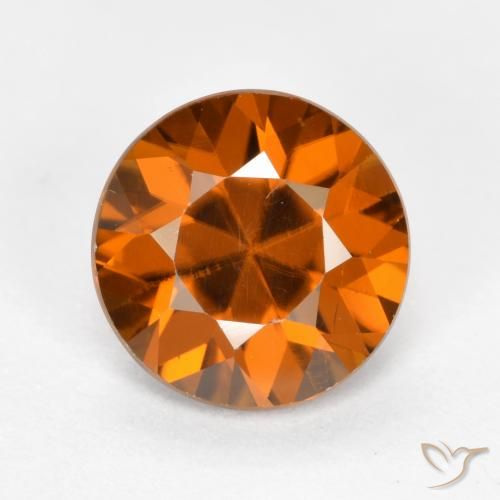 1.48ct طبيعي برتقالى غامق زركون, دائري, VVS-VS