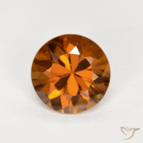 1.52ct طبيعي برتقالى داكن-متوسط زركون, دائري, VVS-VS