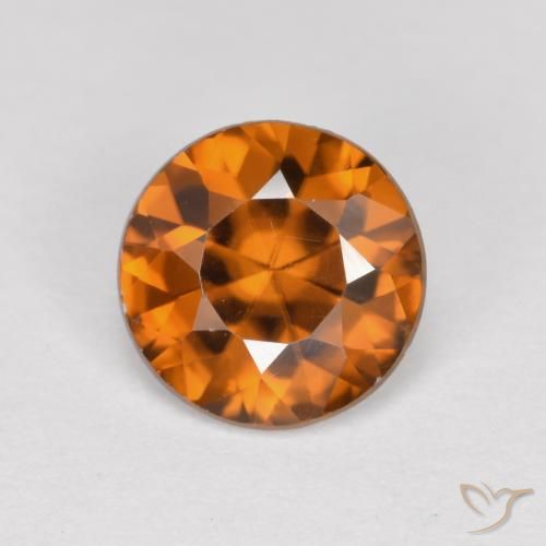 1.42ct طبيعي برتقالى ترابى زركون, دائري, VVS-VS