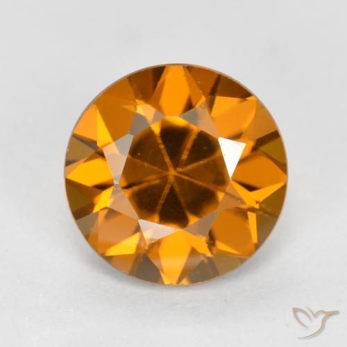 1.55ct طبيعي بنى برتقالى زركون, دائري, VVS-VS