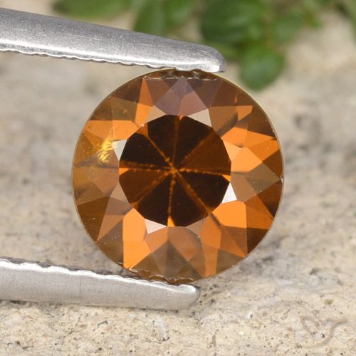 1.61ct طبيعي برتقالى ترابى زركون, دائري, VVS-VS