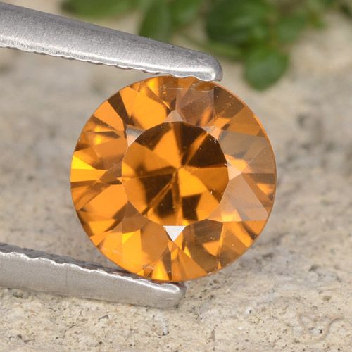 1.32ct طبيعي برتقالى داكن زركون, دائري, VVS-VS