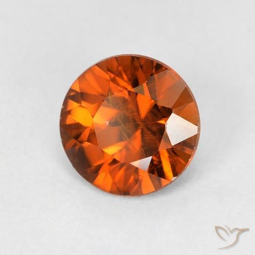 زركون Medium Dark-Orange طبيعي، دائري، 1.13 قيراط، قليلا جدا