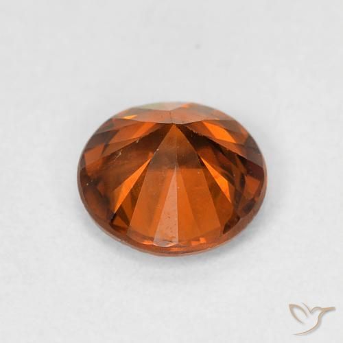 زركون Medium Dark-Orange طبيعي، دائري، 1.13 قيراط، قليلا جدا