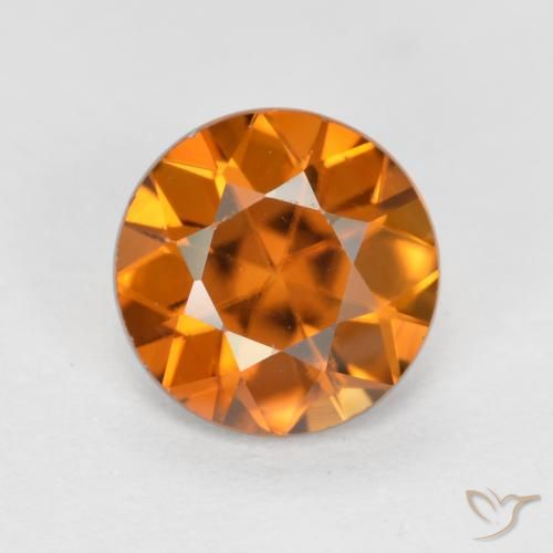 1.24ct طبيعي برتقالى متوسط زركون, دائري, VVS-VS