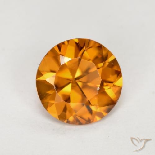 1.23ct طبيعي برتقالى ترابى زركون, دائري, VVS-VS