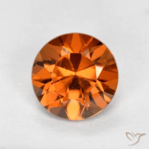 1.23ct طبيعي برتقالى داكن-متوسط زركون, دائري, VVS-VS