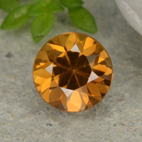 1.24ct طبيعي بنى برتقالى زركون, دائري, VVS-VS
