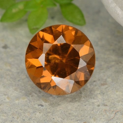 1.20ct طبيعي برتقالى غامق زركون, دائري, قليلا جدا