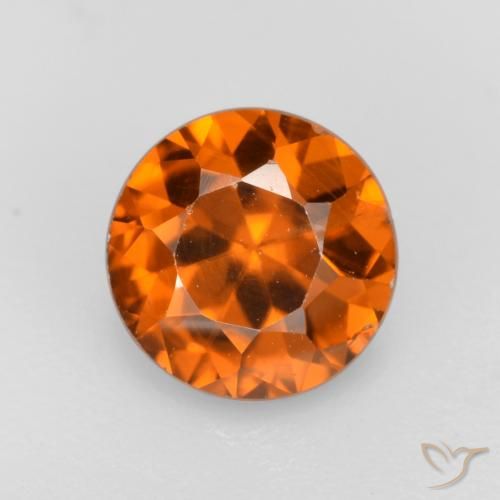 1.14ct طبيعي برتقالى داكن-متوسط زركون, دائري, قليلا جدا