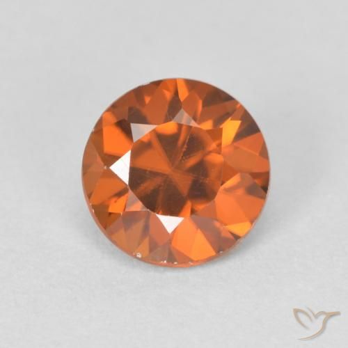 1.20ct طبيعي Medium Dark-Orange زركون, دائري, VVS-VS