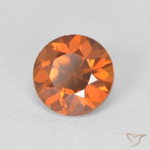 زركون Medium Dark-Orange طبيعي، دائري، 1.20 قيراط، VVS-VS