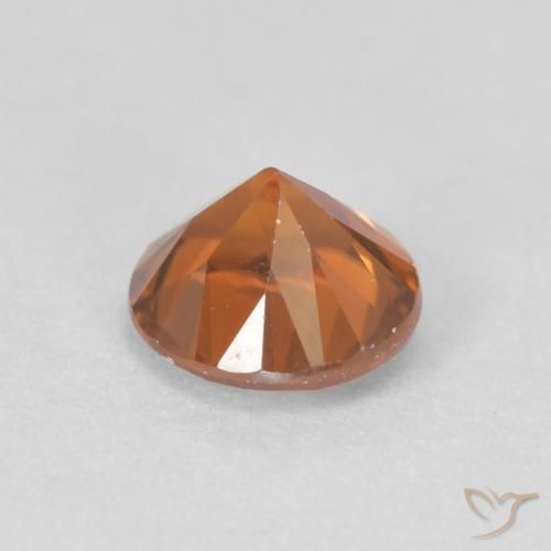 زركون Medium Dark-Orange طبيعي، دائري، 1.20 قيراط، VVS-VS
