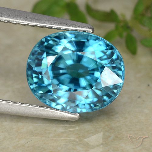 5.23ct طبيعي أزرق زركون, بيضوي, VVS