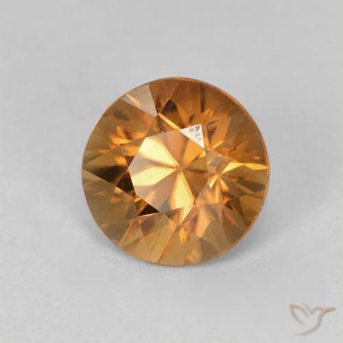 2.02ct طبيعي برتقالى غامق زركون, دائري, VVS-VS