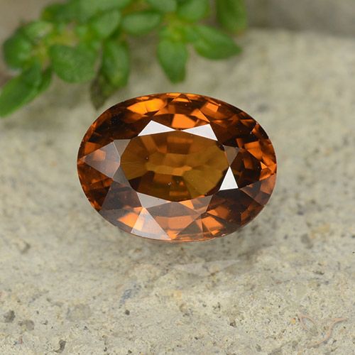 1.79ct طبيعي برتقالى غامق زركون, بيضوي, VVS-VS