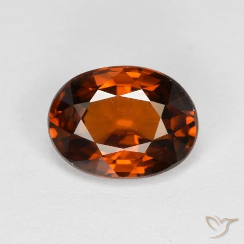 1.85ct طبيعي برتقالى محمر زركون, بيضوي, VVS