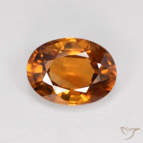 1.98ct طبيعي برتقالى داكن-متوسط زركون, بيضوي, VVS-VS