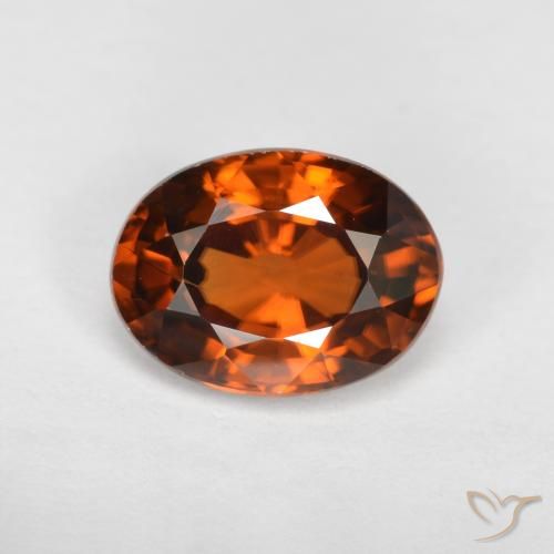 1.75ct طبيعي برتقالى داكن زركون, بيضوي, VVS-VS