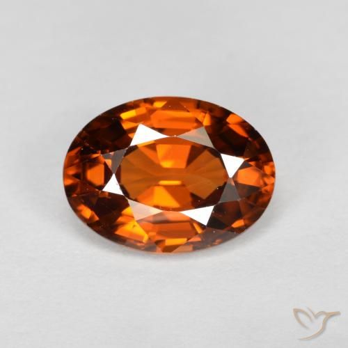 1.74ct طبيعي برتقالى داكن زركون, بيضوي, VVS