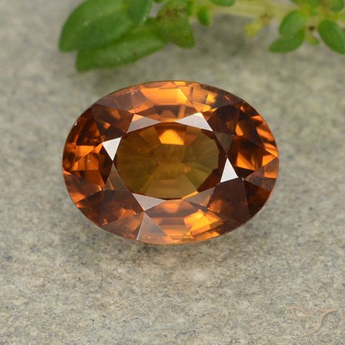 2.00ct طبيعي برتقالى داكن-متوسط زركون, بيضوي, VVS-VS, Photo A