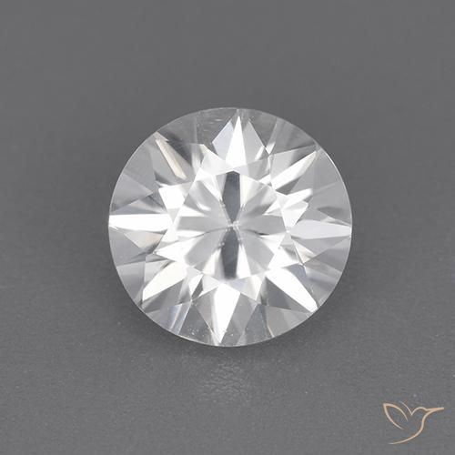 1.72ct طبيعي أبيض زركون, دائري, VVS