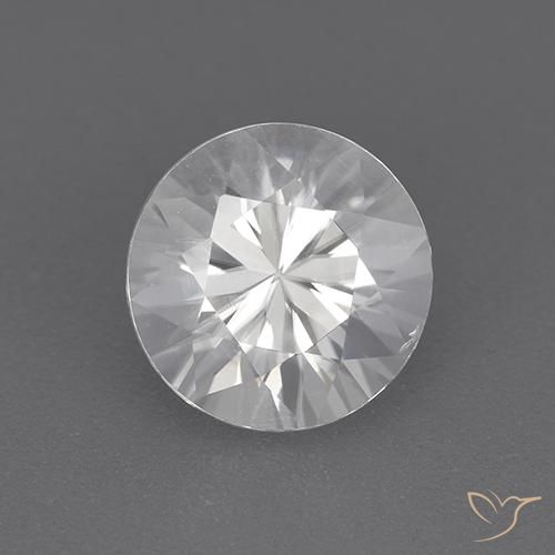 2.08ct طبيعي أبيض زركون, دائري, VVS