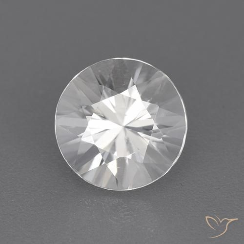 1.99ct طبيعي أبيض زركون, دائري, VVS