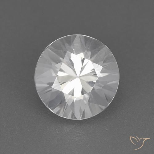 1.85ct طبيعي أبيض زركون, دائري, VVS