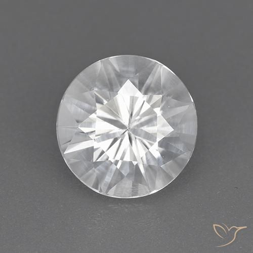 1.85ct طبيعي أبيض زركون, دائري, VVS