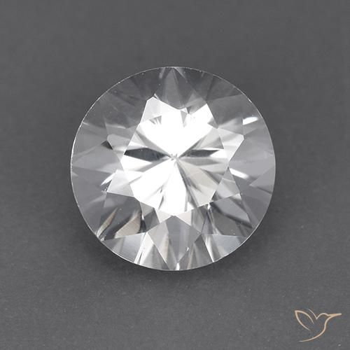 1.92ct طبيعي أبيض زركون, دائري, VVS