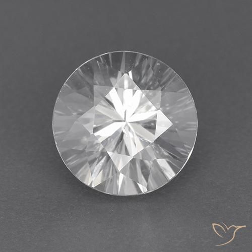 1.89ct طبيعي أبيض زركون, دائري, VVS-VS