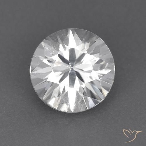 1.90ct طبيعي أبيض زركون, دائري, VVS-VS