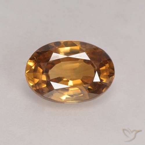 1.57ct طبيعي بني ذهبي زركون, بيضوي, VVS