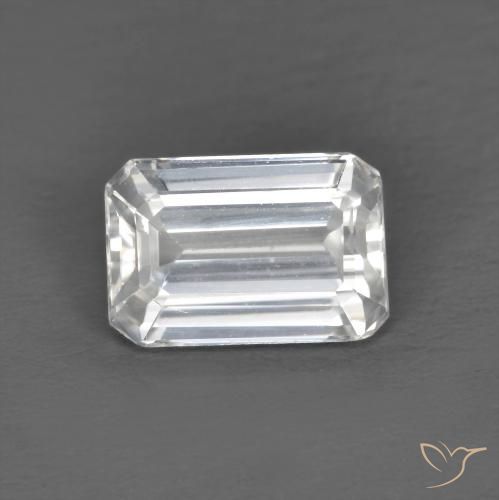 1.45ct طبيعي أبيض زركون, قص الزمرد, VVS-VS