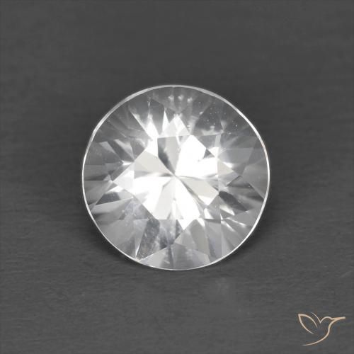 1.24ct طبيعي أبيض زركون, دائري, قليلا جدا