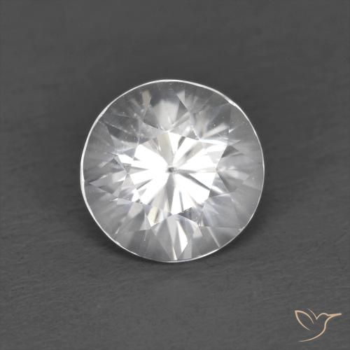 1.26ct طبيعي أبيض زركون, دائري, VVS-VS
