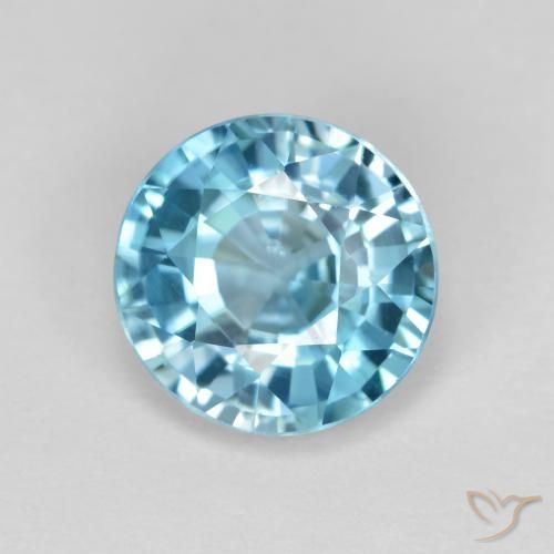 3.57ct طبيعي أزرق سماوى زركون, دائري, VVS