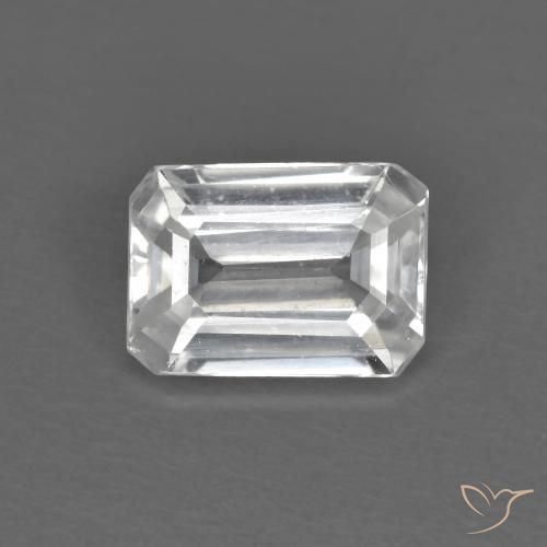 1.43ct طبيعي أبيض زركون, قص الزمرد, VVS-VS