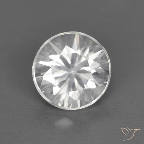 1.24ct طبيعي أبيض زركون, دائري, VVS
