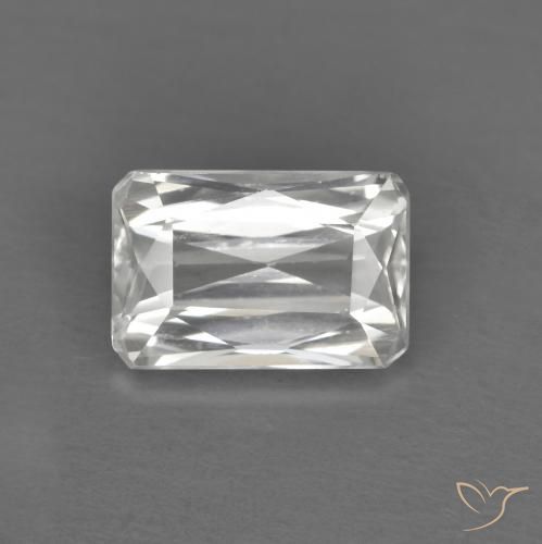 1.32ct طبيعي أبيض زركون, قص الزمرد, VVS