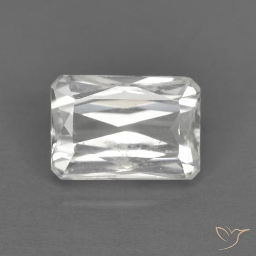 1.75ct طبيعي أبيض زركون, قص الزمرد, VVS-VS