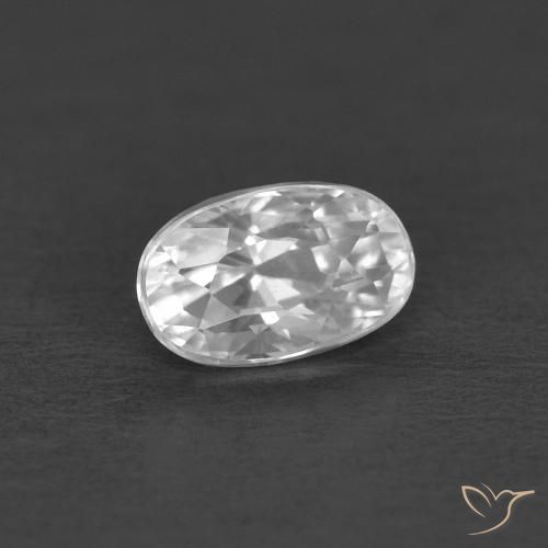 زركون أبيض طبيعي، بيضوي، 0.50 قيراط، VVS