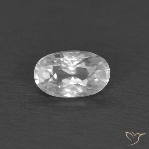 0.43ct طبيعي أبيض زركون, بيضوي, VVS