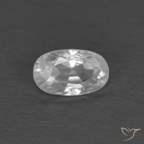 0.40ct طبيعي أبيض زركون, بيضوي, VVS