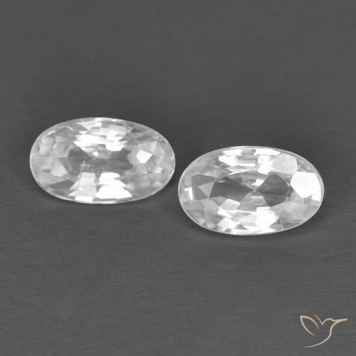 0.65ctw طبيعي أبيض زركون, بيضوي, VVS